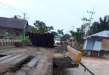 Jembatan Sungai Salim Banua Hanyar Astambul-Mataraman Putus Total