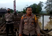 Kondisi Terkini Jembatan Banua Hanyar Km 55, Kapolsek: Lagi Pemasangan Kerangka Baja