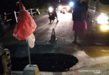 Jembatan di Jalan Nasional Desa Kapuh HST Ambrol, Ini Jalur Alternatif