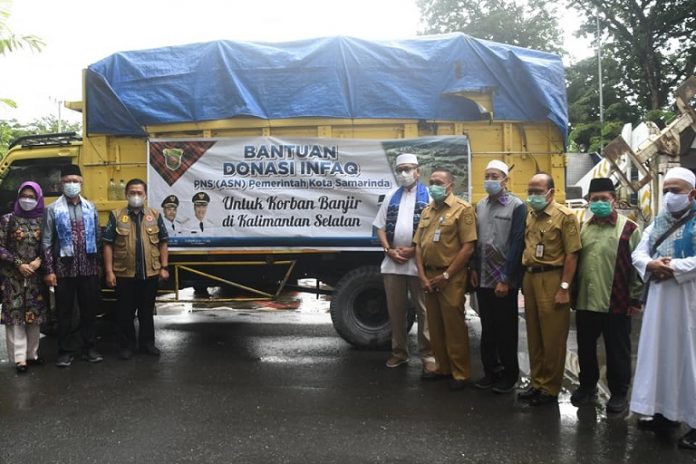 antuan dari Pemko Samarinda untuk korban banjir di Kota Banjarmasin. (diskominfotik banjarmasin)