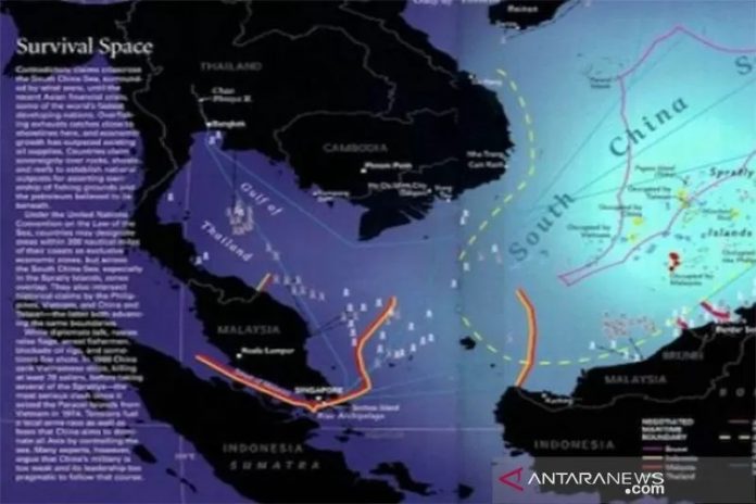 Ilustrasi cakupan Laut China Selatan. ANTARA/www,beforeitnews.com