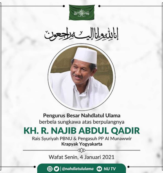 Innalillahi, KH Najib Abdul Qodir Krapyak Wafat, PBNU Instruksikan Salat Ghaib