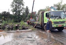 Balai Jalan Nasional Kalsel dan Pemkab Banjar Bangun Jembatan Darurat, Atasi Oprit  Jembatan Sei Salim yang Putus