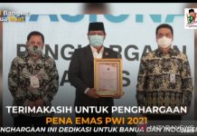Raih Pena Emas, Paman Birin Sebut Pers seperti Lingkaran Bergerak Membangun Bangsa