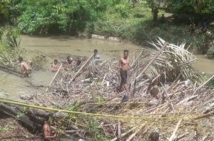 Pencarian bocah perempuan yang diduga tenggelam di Sungai Tapin. (IG @info_kejadian_banjarmasin)