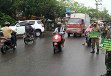TNI dan Satpol PP Kota Banjarmasin Operasi Yustisi di Jalan KS Tubun Bansel