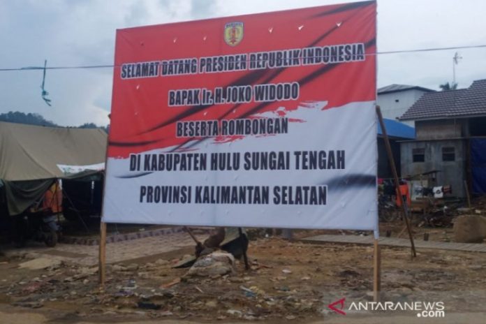 Persiapan penyambutan Presiden Joko Widodo di HST. (antara)