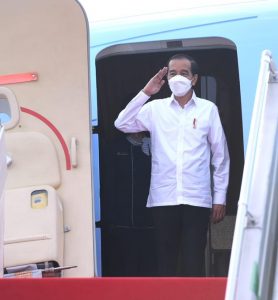 Presiden Joko Widodo berangkat ke Kalsel. (Twiiter @jokowi)