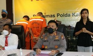 Polda Kaltim konferensi pers pengungkapkan kasus prostitusi online yang melibatkan anak di bawah umur. (Humas Polda Kaltim)