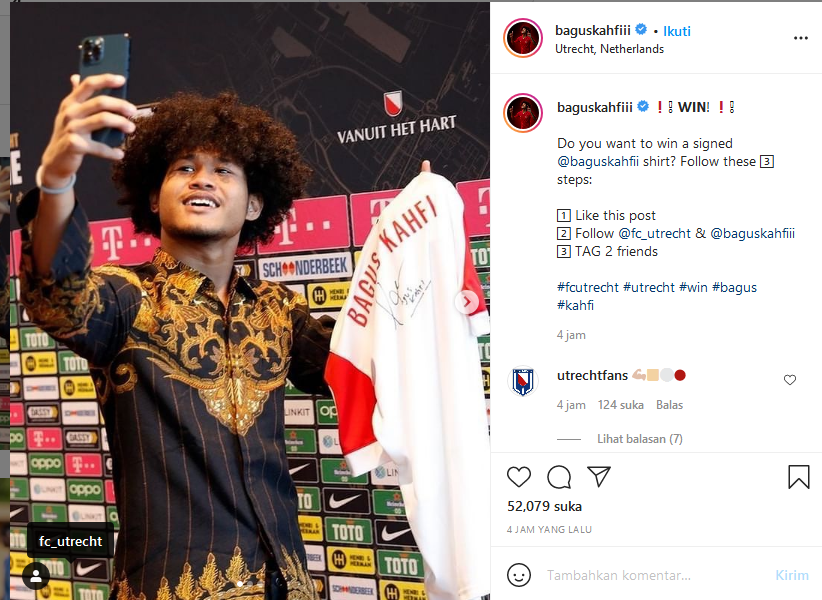 Mantan Striker Barito Putera Ini Resmi Bergabung Dengan FC Utrecht, Bagus Kahfi Bagi-bagi Kaos Bertandatangan Dirinya