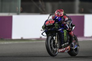 Pebalap tim Monster Energy Yamaha Fabio Quartararo menjalani hari kedua tes pramusim di Sirkuit Losail, Qatar. (7/3/2021) (ANTARA/HO-Yamaha Motor Racing Srl)