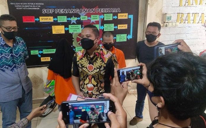 Konferensi pers penangkapan sindikat curanmor oleh Satreskrim Polresta Banjarmasin. (Satreskrim Polresta Banjarmasin)