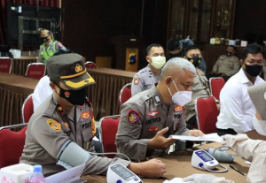 Vaksinasi tahap 2 jajaran Polresta Banjarmasin . (Humas Polresta Banjarmasin)