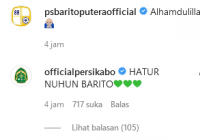 Instagram official persikabo Tuliskan "Hatur Nuhun Barito" di Kolom Komentar psbaritoputera official Tuai Pujian