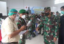 Giliran Prajurit TNI Dilingkungan Korem 101/Antasari Jadi Sasaran Vaksin Covid-19
