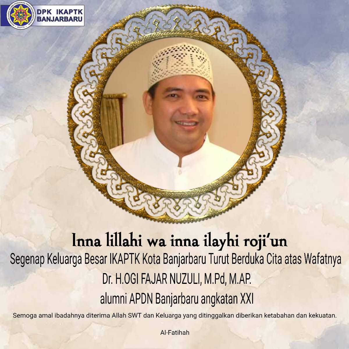 Innalillahi, Mantan Wakil Walikota Banjarbaru H Ogi Fajar Nuzuli Meninggal Dunia