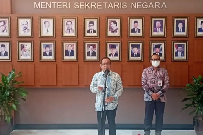 Menteri Sekretaris Kabinet, Pratikno, dalam jumpa pers di Jakarta, Rabu. (antara)