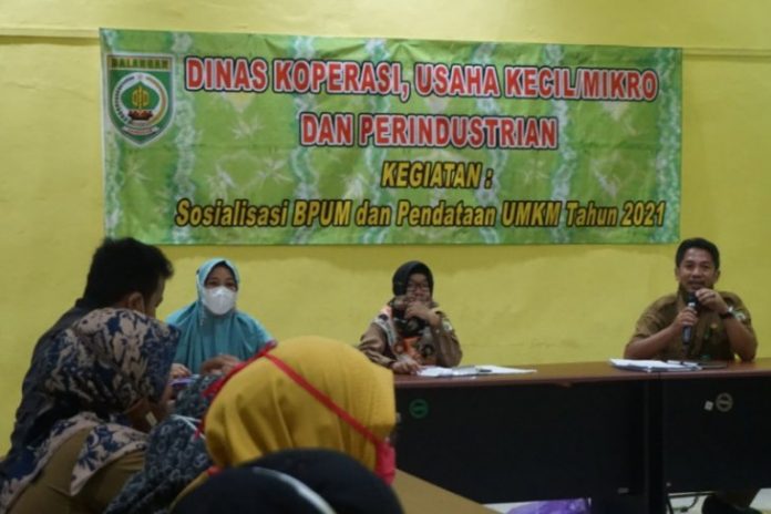 sosialisasi bantuan pemerintah usaha mikro (BPUM) tahun 2021 di Paringin. (Antaranews Kalsel/Ragil Darmawan)