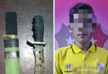 Pemuda Pulau Damar HST  Kedapatan Bawa Sangkur Saat Nongkrong di Warung