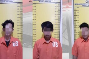 Tiga tersangka kepemilikan narkoba ditahan Polres Tabalong. (antara)
