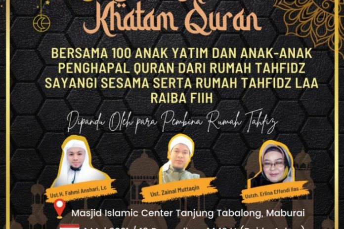 Rumah Tahfiz Quran Tabalong gelar khatam bersama anak yatim. (antara)