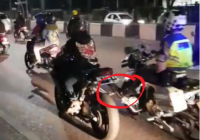 31 Kendaraan Berknalpot Bising Digiring ke Mapolres Banjarmasin, Petugas Dorong Motor Pakai Kaki