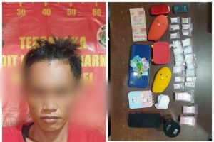Tersangka ditangkap Subdit 3 Ditresnarkoba Polda Kalsel. (ANTARA/Firman)