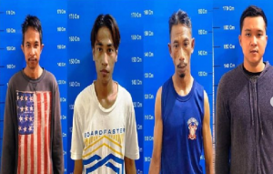 Empat tersangka pemilik sabu ditangkap Ditsamapta Polda Kalteng. (Humas Polda Kalteng)
