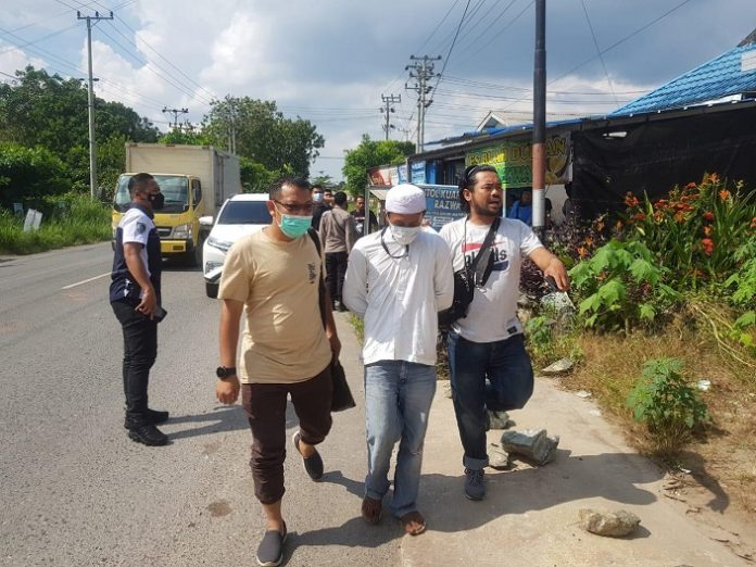 Penangkapan pelaku pembunuhan wanita dengan cara mutilasi di Belitung. (WAG)