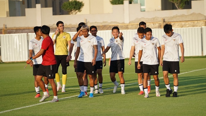 06062021_Skuad Garuda melakukan latihan menjelang laga melawan Vietnam. (PSSI) Skuad Garuda melakukan latihan menjelang laga melawan Vietnam. (PSSI)
