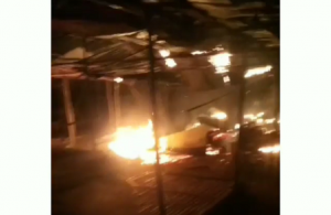 Kebakaran di Pasar Malam Guntung Manggis. (IG Info Kejadian Banjarmasin)