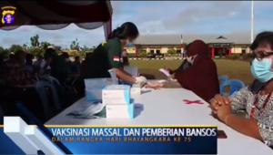 Vaksinasi Cobid-19 oleh Polda Kalteng. (Humas Polda Kalteng)