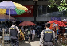 Pleton Tangkal Sabhara Polresta Banjarmasin Disebar di Sentra Antasari dan Pasar Baru