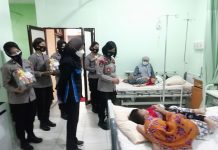 HUT Polwan Ke-73 Polda Kalsel, Motivasi Pasien di RS Bhayangkara dan Beri Bantuan