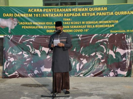 Pesan Danrem 101/Antasari, "Jadikan Idul Adha Momentum untuk Berbagi"