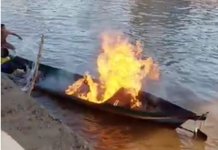 Kelotok Terbakar Bikin Geger Warga Kuin Selatan Dekat Makam Sultan Suriansyah