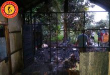 Sebuah Rumah di Pandawan Hulu Sungai Tengah Terbakar