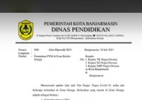 Dinas Pendidikan Kota Banjarmasin Tunda PTM di Enam Kelurahan, Cek Wilayah Anda