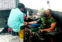 Dandim 1007/Banjarmasin Rela Sedot Darah untuk Peltu Yanwar