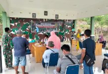 Koramil Angsana dan Sungai Loban Gelar Vaksinasi Massal, Salurkan Ratusan Dosis