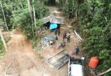 Bareskrim Polri Police Line Lokasi Tambang Emas Tanpa Izin di Sulut