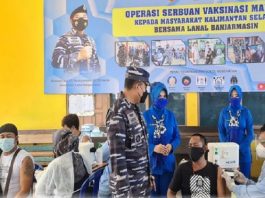 TNI AL-Lanal Banjarmasin Sasar TPI Banjar Raya, Baksos Sekaligus Servak Covid-19