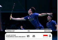 Fajar/Rian Jadi Penentu ke Final Piala Thomas, Indonesia Tekuk Tuan Rumah Denmark 3-1