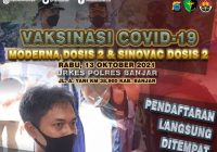 Cek Lokasi Vaksinasi Covid-19 di Banjarmasin Banjarbaru dan Kabupaten Banjar, Rabu 13 Oktober 2021