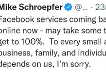 Mike Schroepfer Nyatakan WhatsApp, Facebook, Instagram Sudah Kembali