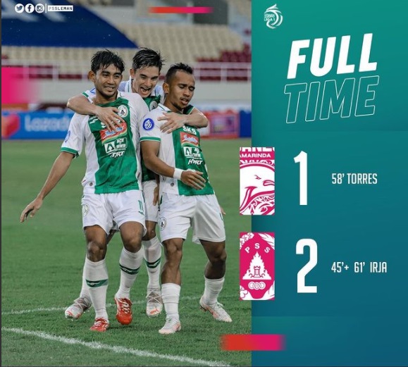 Gol Irfan Jaya di Menit 46 dan 61 ke Gawang Borneo FC Lepaskan PSS Sleman dari Zona Degradasi
