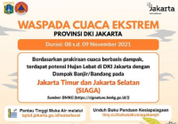 Senin Pagi 4 Pintu Air Berstatus Waspada, BPBD DKI Peringatkan Adanya Cuaca Ekstrem Hari Ini