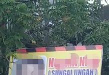 Viral, Papan Karangan Bunga di Tepi Jalan Memuat Foto dan Nama Wanita Sungai Jingah, Ada Juga Kata 'Pelakor'