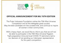 Puteri Indonesia Absen di Ajang Miss Universe 2021 di Israel, Demi Palestina?