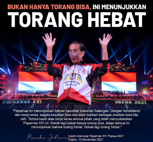 Presiden Joko Widodo Apresiasi Papua, Sukses Selenggarakan Peparnas XVI 2021